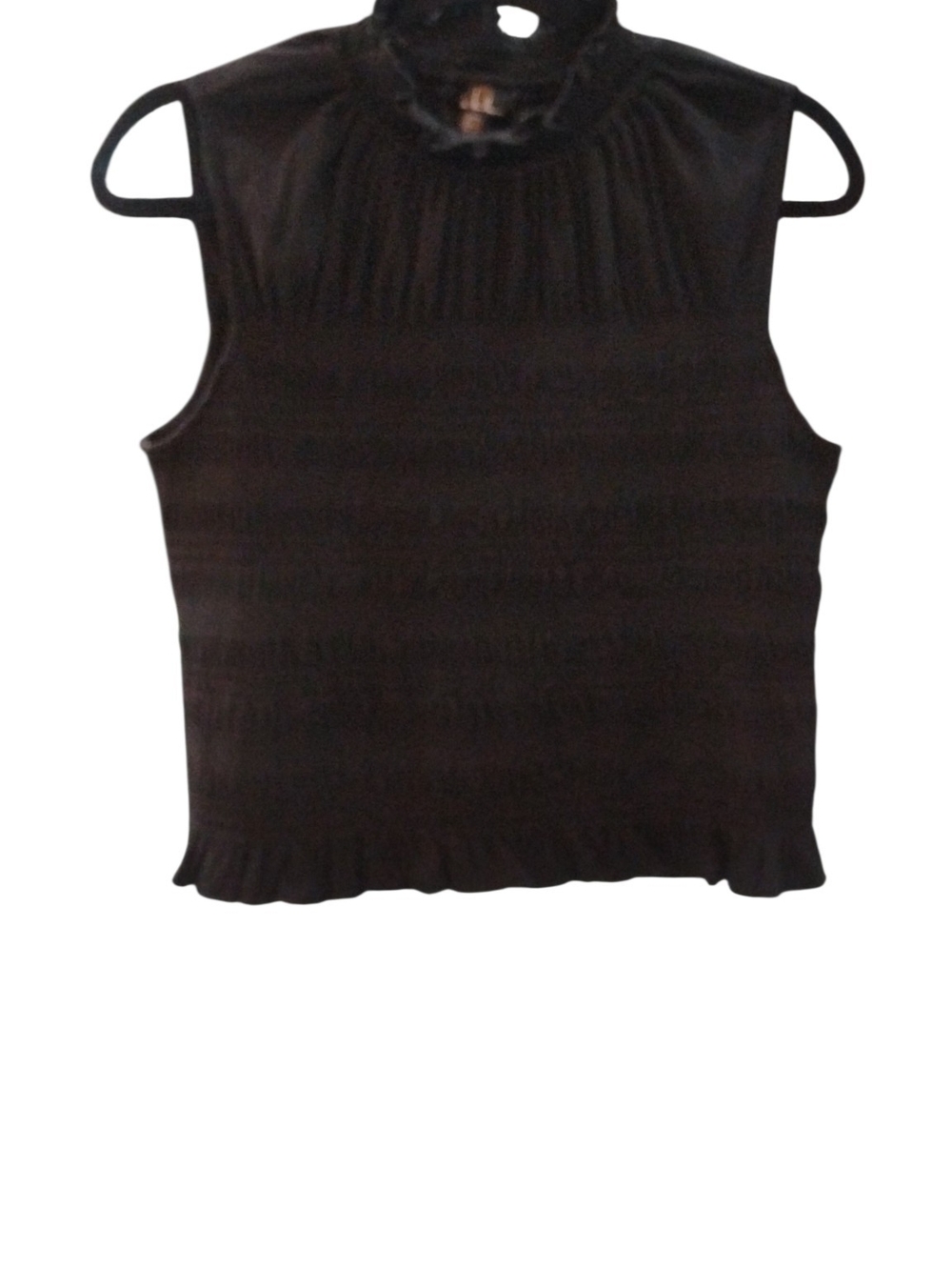 Nicole Miller Sleeveless Black Mock-Neck Ribbed Knit Top SZ M NWT
